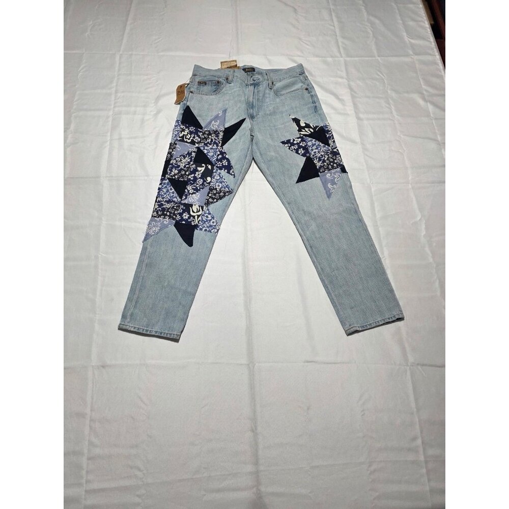Polo Ralph Lauren Avery Boyfriend Denim Floral Star Quilt Patchwork Jeans 29